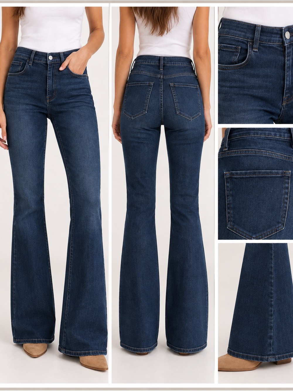 Pilcro High-Rise Dark Indigo Flare Jeans